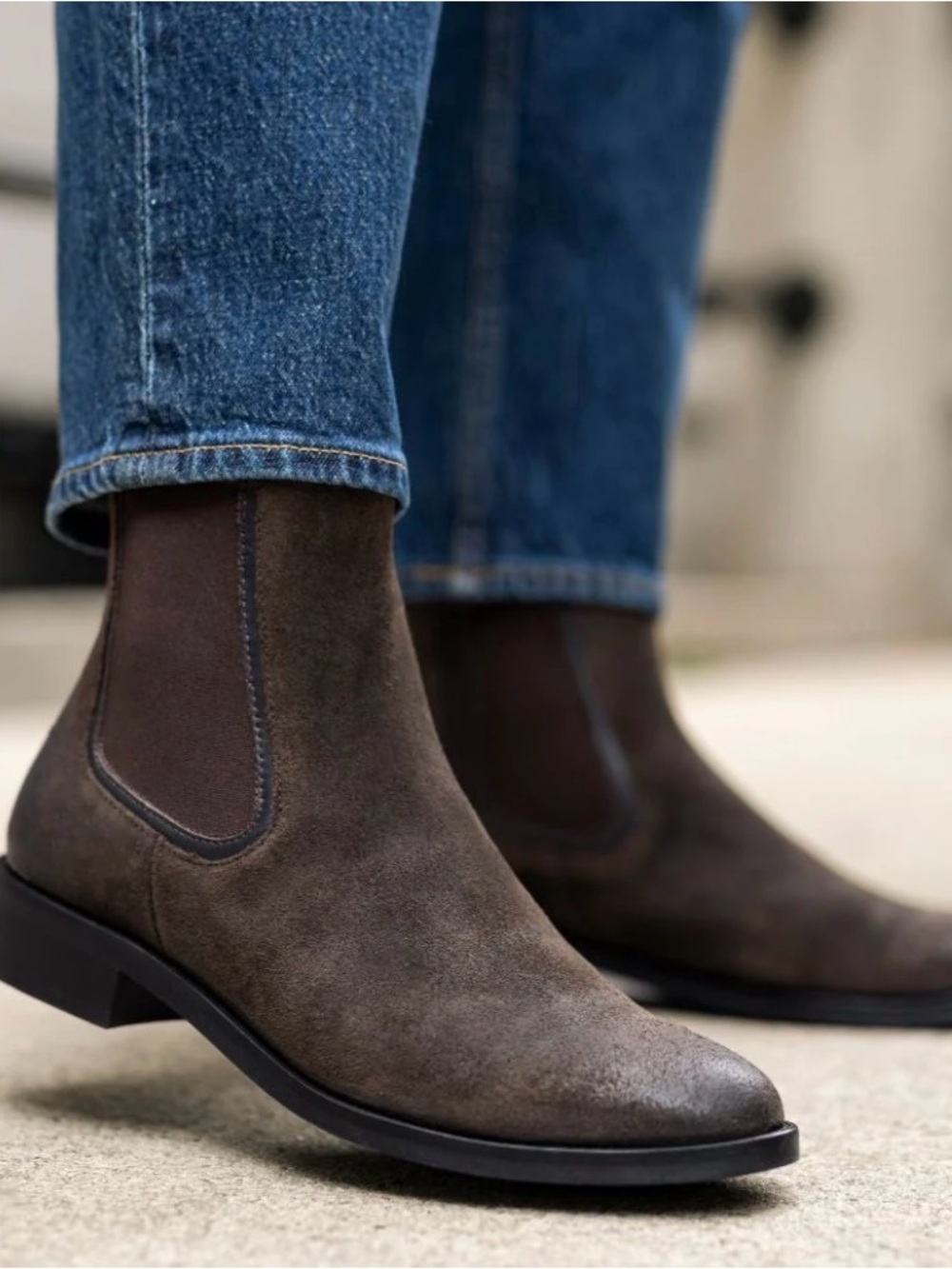 Thursday Chelsea Boots in Dark Brown Suede (duchess)